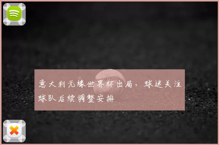 意大利无缘世界杯出局，球迷关注球队后续调整安排